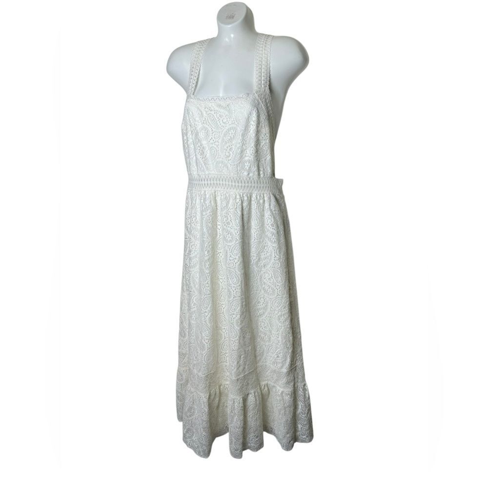 Ba&sh Eyelet Square Neck Open Back Austin Dress - Picture 5 of 14